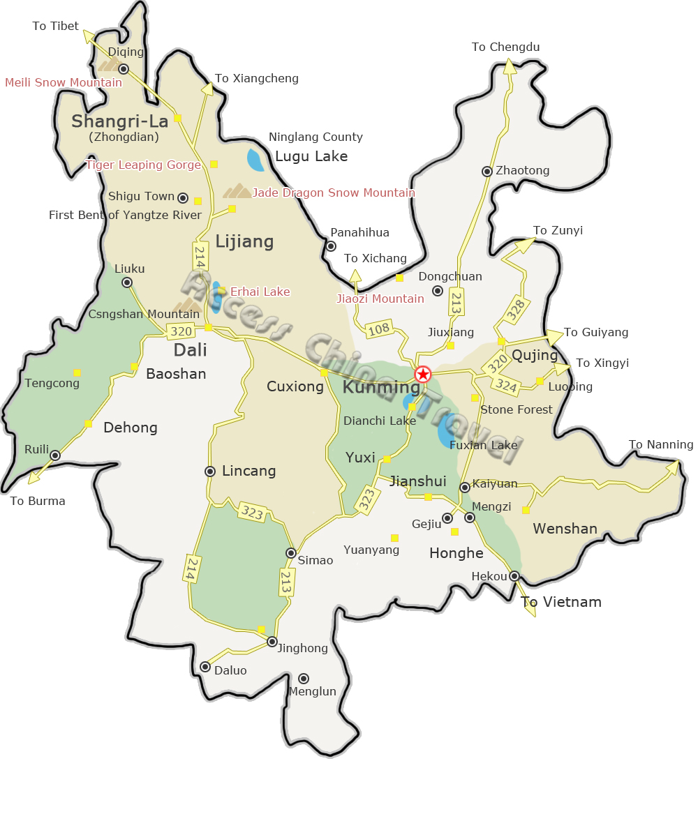Tourist Map of Yunnan
